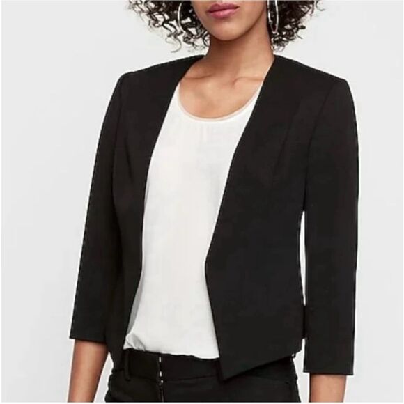 Womens Express Tailored Professional Blazer Open Front Dress Jacket - Sz 12 - Picture 1 of 3